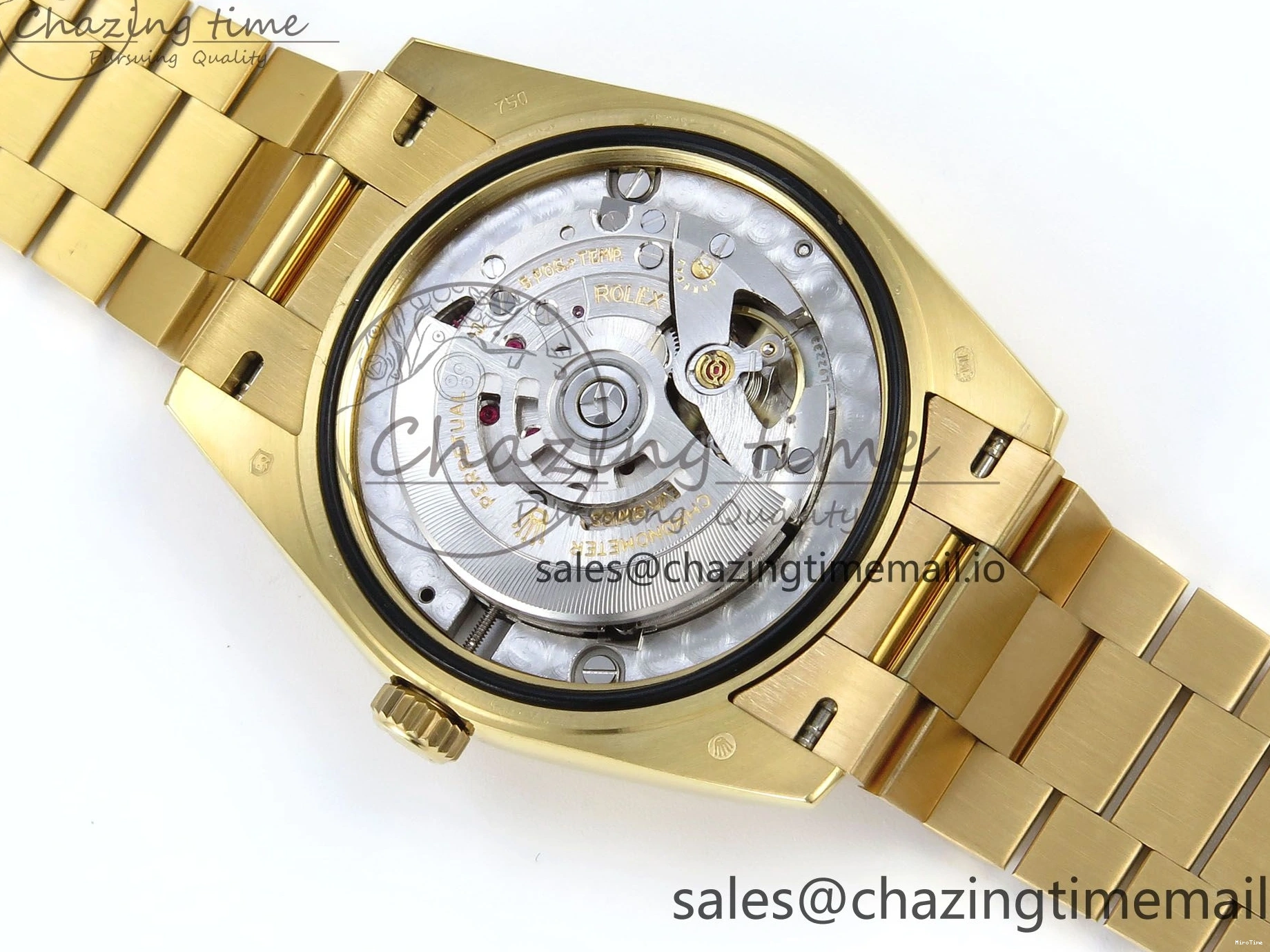 MiroTime 0129 Contemporary Day Date 128238 36mm YG KF 1:1 Best Edition YG Crystal Dial On President Bracelet A2836 (Gain Weight) 646